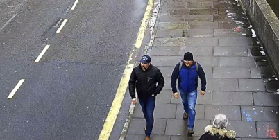 FILE In this file grab taken from CCTV and issued by the Metropolitan Police in London on Wednesday Sept. 5, 2018, Ruslan Boshirov and Alexander Petrov walk on Fisherton Road, Salisbury, England on March 4, 2018. President Vladimir Putin said on Wednesday, Sept. 12, 2018 that Russia has identified the two men that Britain named as suspects in the poisoning of a former Russian spy, and that there is "nothing criminal" about them. (Metropolitan Police via AP, File)